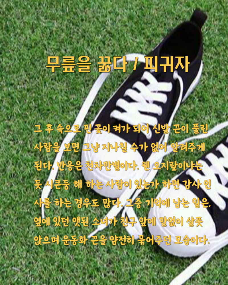 추천수필 - 무릎을 꿇다 / 피귀자