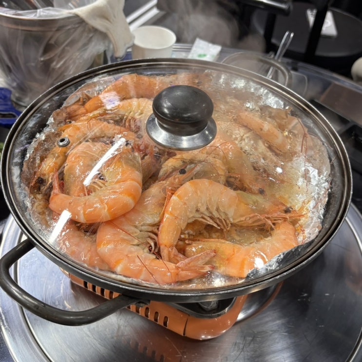  대하철 주차 편리한 강남 대하구이 강남조개구이&어촌 새우구이, 해물 라면 후기+주차 정보