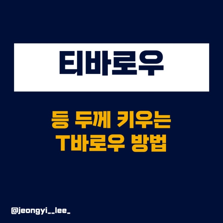  등 운동 핵심  T바로우(T-Bar Row)