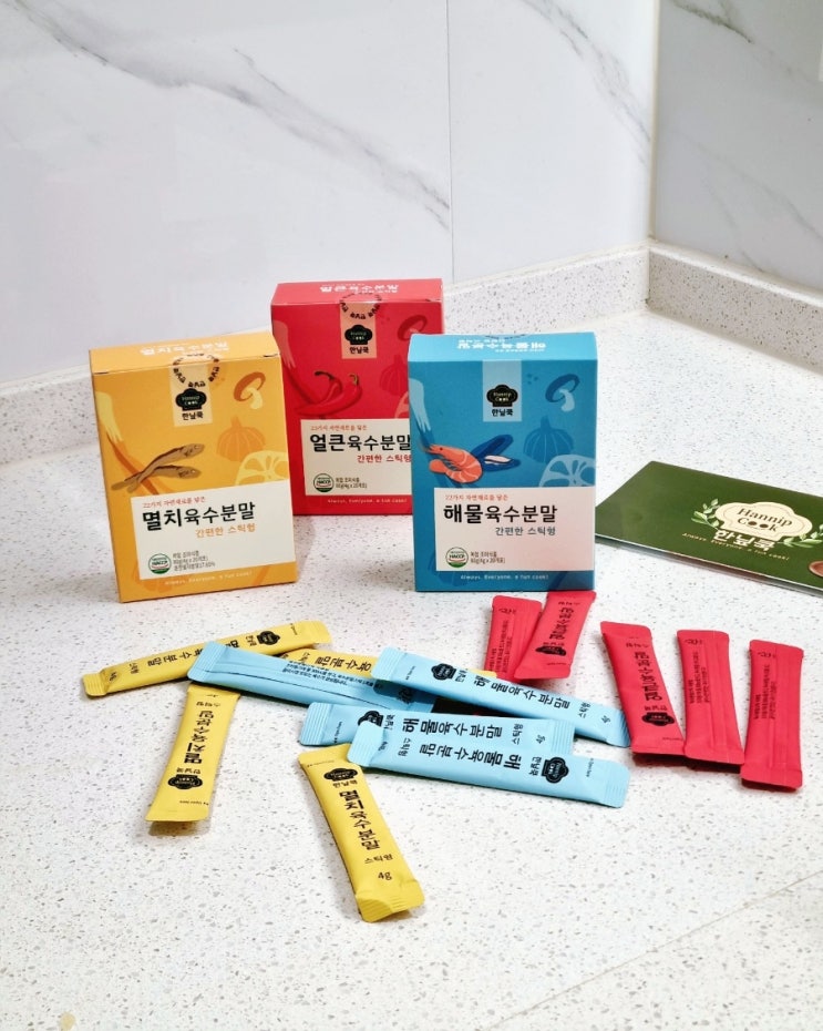  한닢쿡 스틱육수, 22가지 자연재료로 만든 육수분말의 깊은 맛