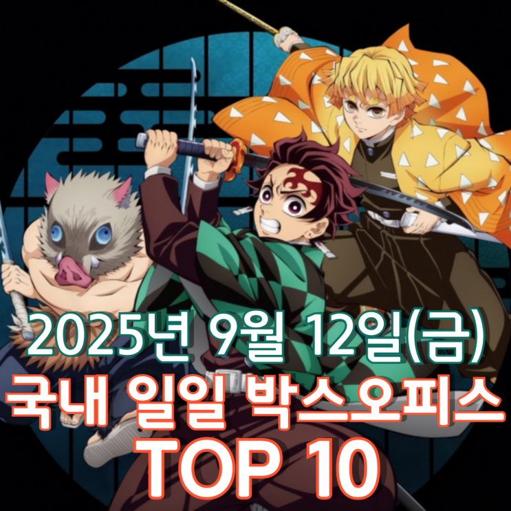  [국내 박스오피스] 일일 TOP 10 - 2025년 9월 12일(금)