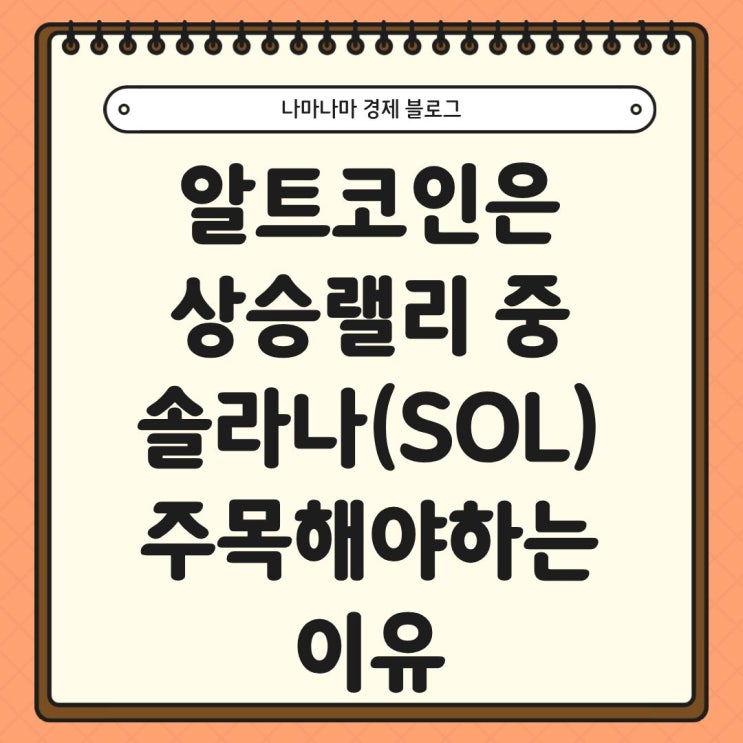  알트코인은 상승랠리 중, 솔라나 생태계 코인 주목해야할 이유