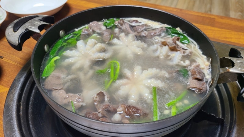 중국산 급냉쭈꾸미 손질 냉동쭈꾸미 내장 제거 소고기 샤브샤브 요리 만들기