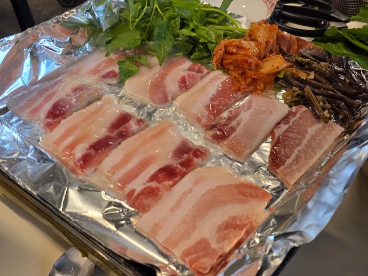  정왕동 삼겹살 백년상회 정왕점 미나리 고사리 무제한 리필 냉삼집