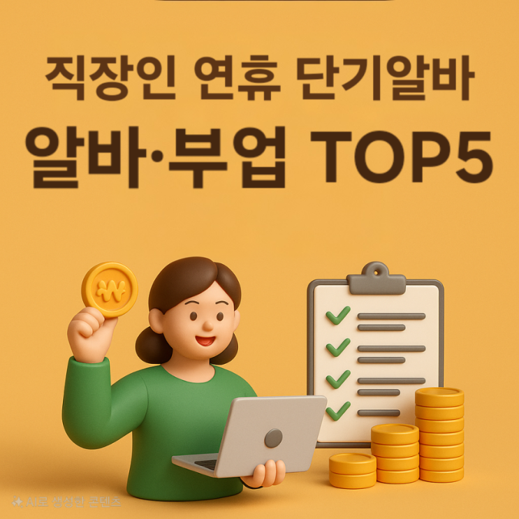  2025 추석 단기알바 추천 TOP 5, 긴 연휴 부업으로 돈 버는 방법