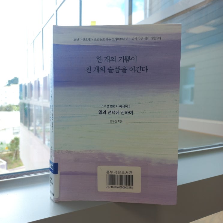 한 개의 기쁨이 천 개의 슬픔을 이긴다 조우성 변호사 에세이 2 일과 선택에 관하여