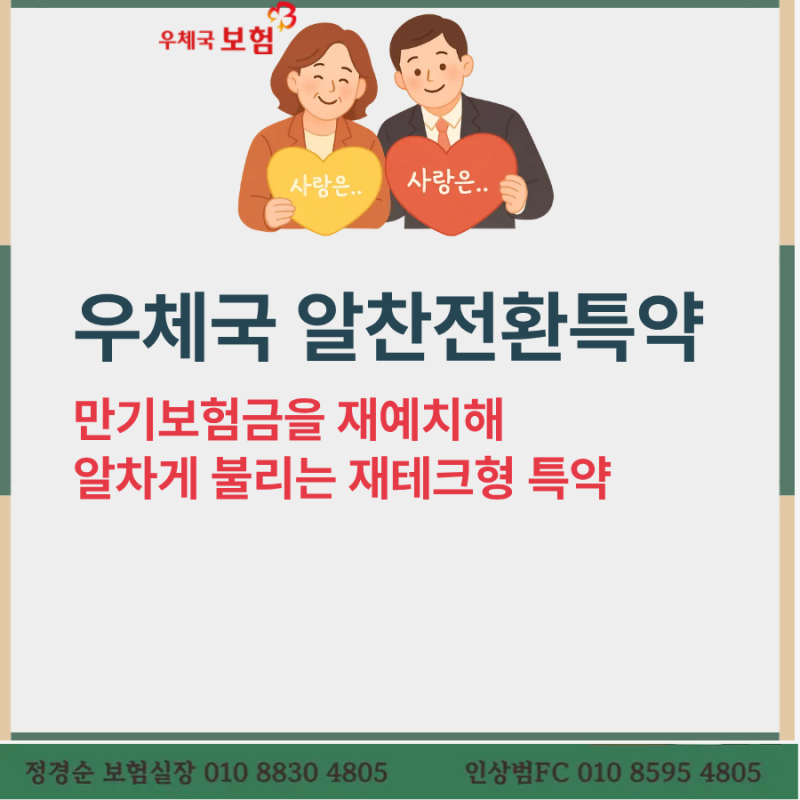 우체국 알찬전환특약, 만기보험금을 재예치해 알차게 불리는 재테크형 특약
