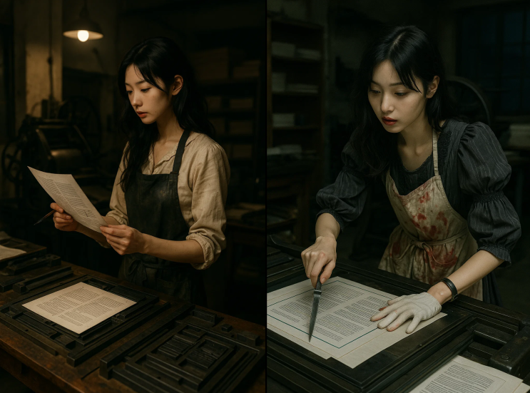 윤일 인쇄소 야간 교정실 나폴리탄 괴담