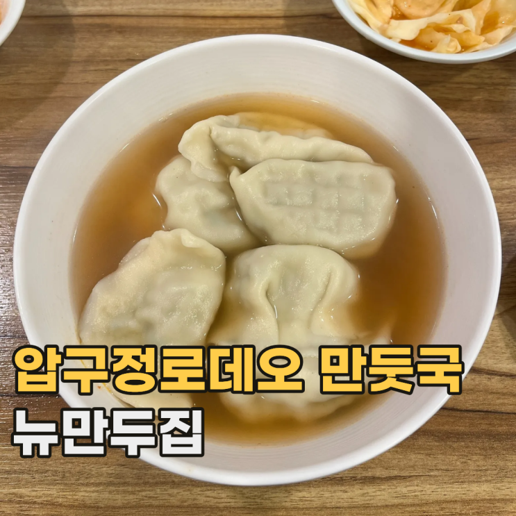  압구정로데오 뉴만두집 꾸준히 미슐랭에 선정되는 서울 만둣국 맛집