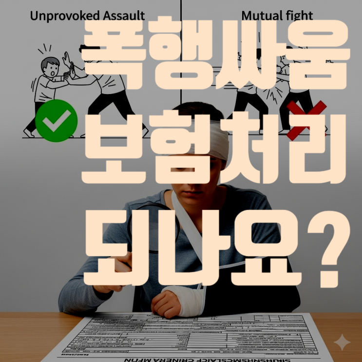  폭행, 싸움으로 다쳤을 때 상해보험 처리가 될까요?