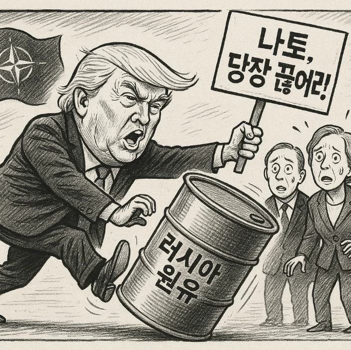 '<b>트럼프</b>' <b>나토</b>에 경고 "러 <b>원유</b> 구매 <b>중단</b> 땐 미국도 대러 제재... 