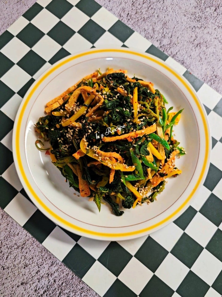  깻잎순볶음요리 깻잎순나물 간장어묵볶음 레시피 깻잎나물 깨순볶음