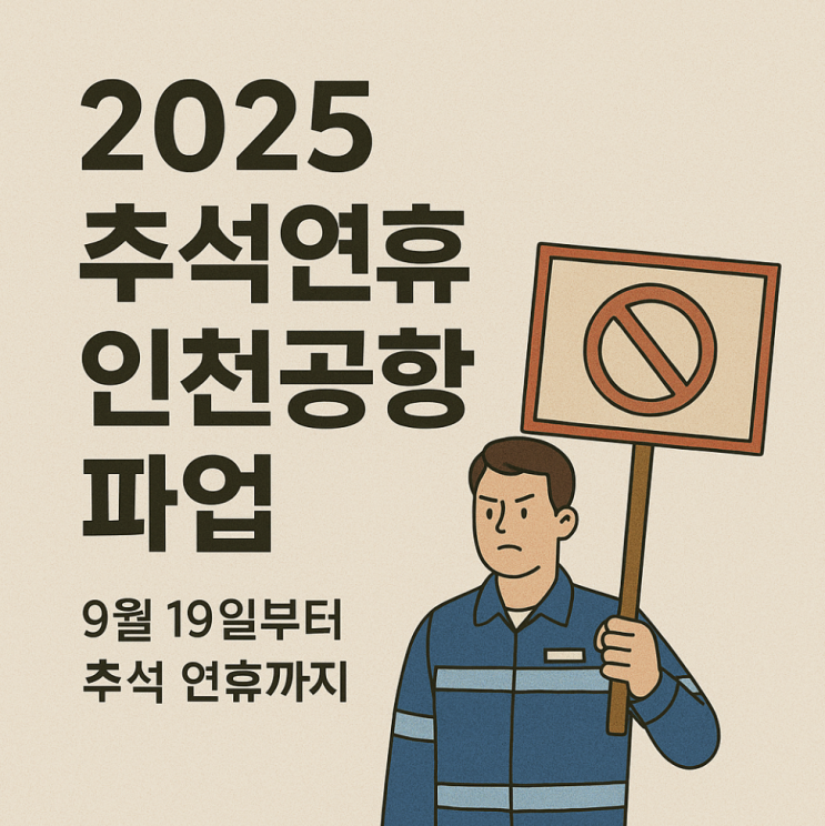 2025 추석연휴 인천공항 파업 이유? 항공편 지연 결항 여행객 필독 체크리스트