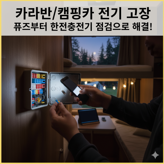  카라반/캠핑카 전기 고장, 당황하지 마세요! 퓨즈박스 점검부터 한전 충전기 문제까지