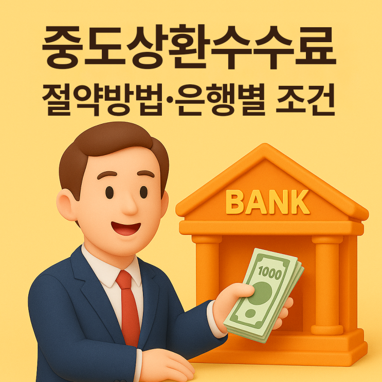  대출 중도상환수수료 조기상환과 은행별 조건 총정리 (2025년 9월 최신판)