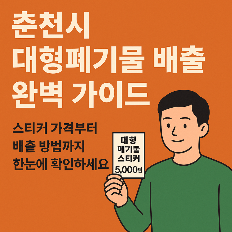 춘천시 대형폐기물 배출 완벽 가이드 춘천시대형폐기물스티커 가격, 판매처, 인터넷, 무료배....