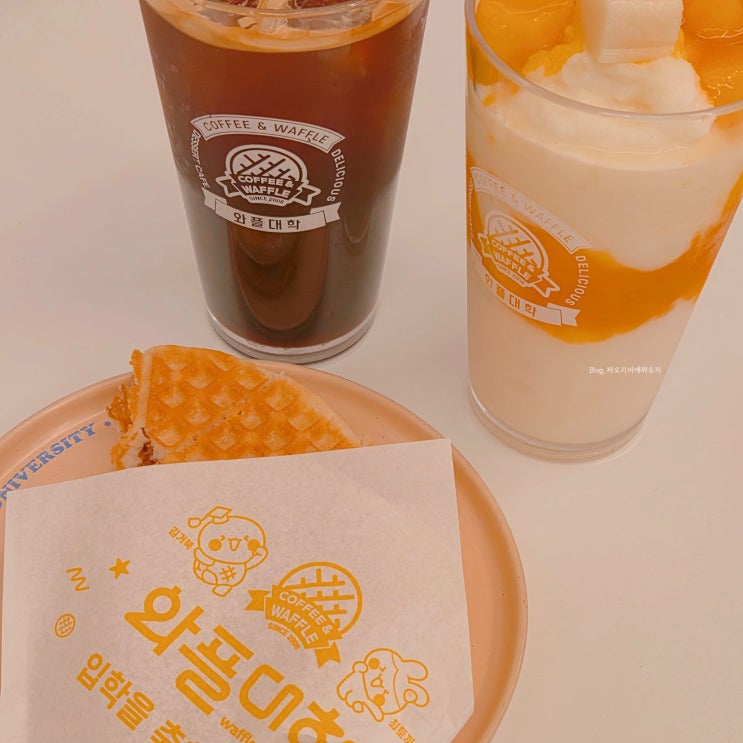  선릉역 카페 와플대학 신메뉴 컵빙수 와플 후기