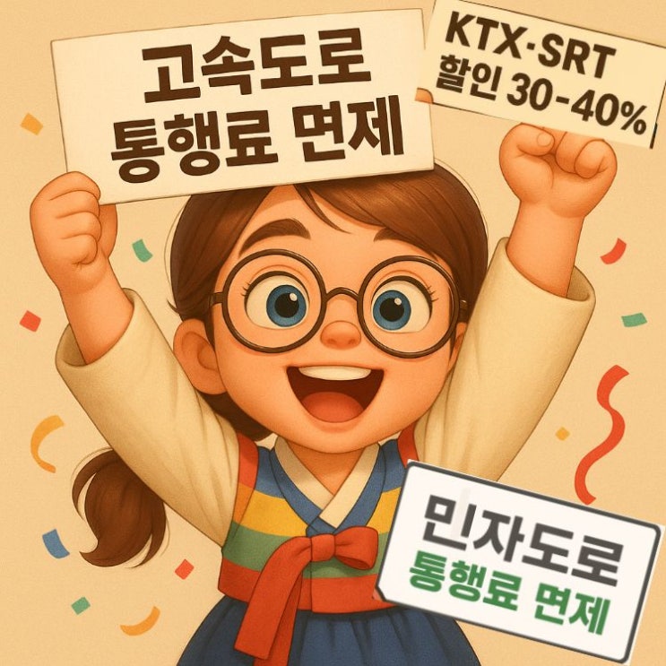  2025 추석 고속도로 통행료 면제 및 KTX·SRT 할인 총정리