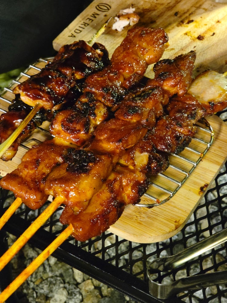  캠핑메뉴 숯불구이 맛잽이식품 닭불갈비 왕꼬치