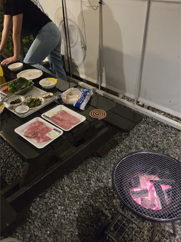  [가성비숙소] 하동지리산팔베개 펜션 숙박 및 바베큐 후기(반찬 제공)