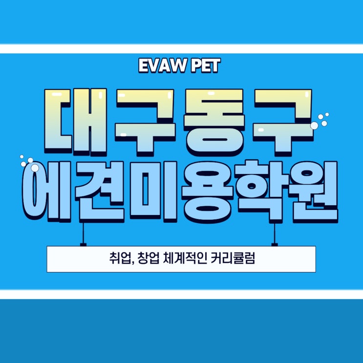  대구동구애견미용학원, 가정견 실습부터 취업·창업 정보를 한번에