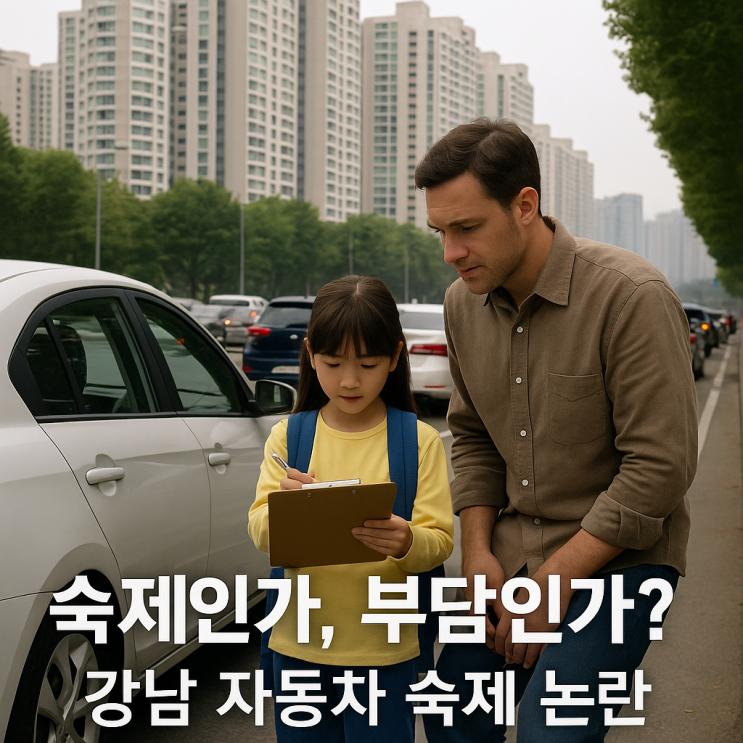  "서울 강남 자동차 숙제 논란", 교육인가? 과잉인가?