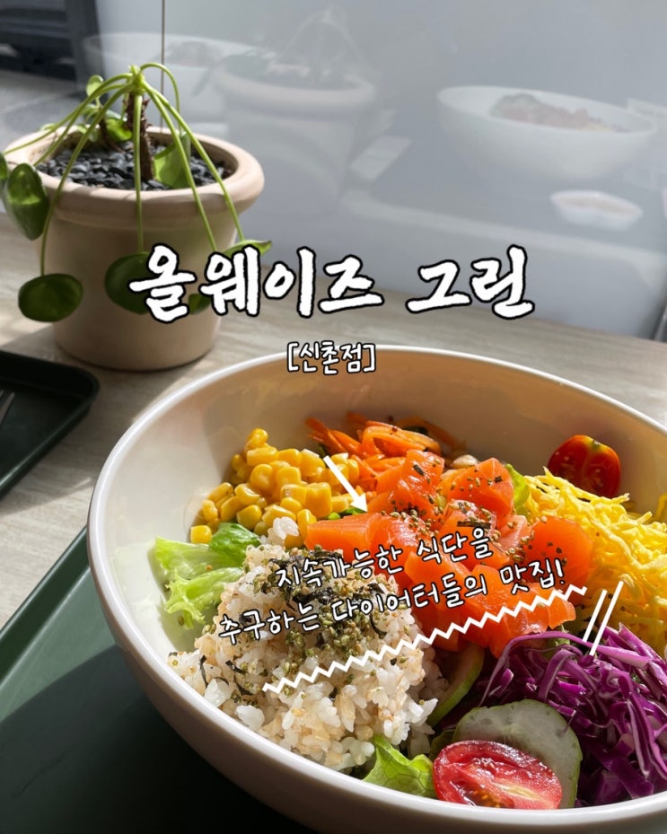 신촌 포케 샐러드 올웨이즈 그린 다이어트중식단