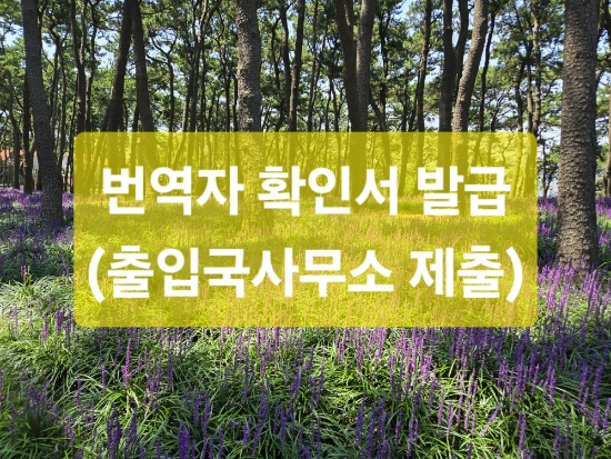  출입국외국인사무소 제출 번역자 확인서
