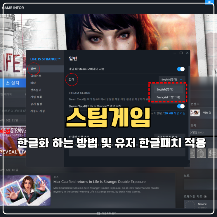  스팀게임 한글화 번역하는 방법 및 유저 한글 패치 적용은?