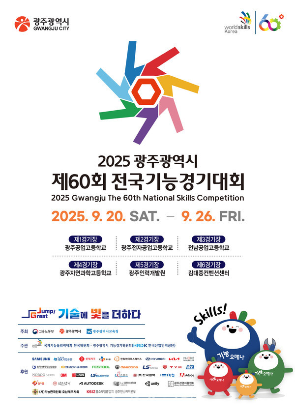  ‘제60회 전국기능경기대회’ 일주일간 광주에서 개최…6개 경기장서 51개 직종 경쟁