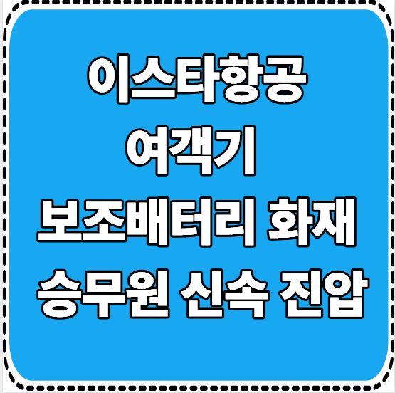 <b>인천행</b> 이스타항공 보조<b>배터리 화재</b>, 승무원 덕분에 참사 막았다!