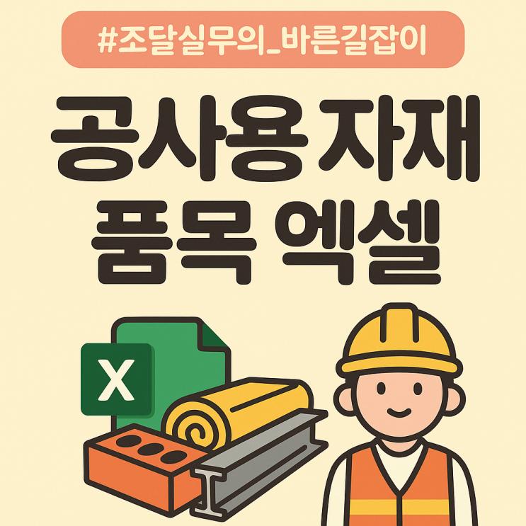  [2025 공사용자재 대상품목 완전정리] 물품식별번호·납품조건 한눈에 보기!