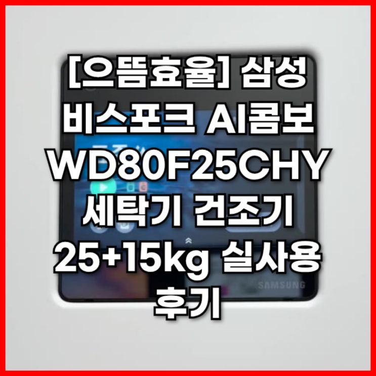  삼성 비스포크 AI콤보 WD80F25CHY 세탁기 건조기 25kg 15kg 실사용 후기