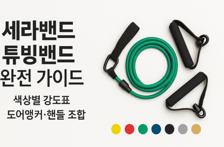  세라밴드 튜빙밴드 완전 가이드｜색상별 강도표, 추천 루틴, 도어앵커/핸들 조합