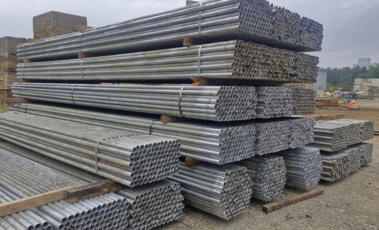  중고  단관비계파이프 6m 판매 - 아시바파이프 신재 가격(Scaffolding Pipe)