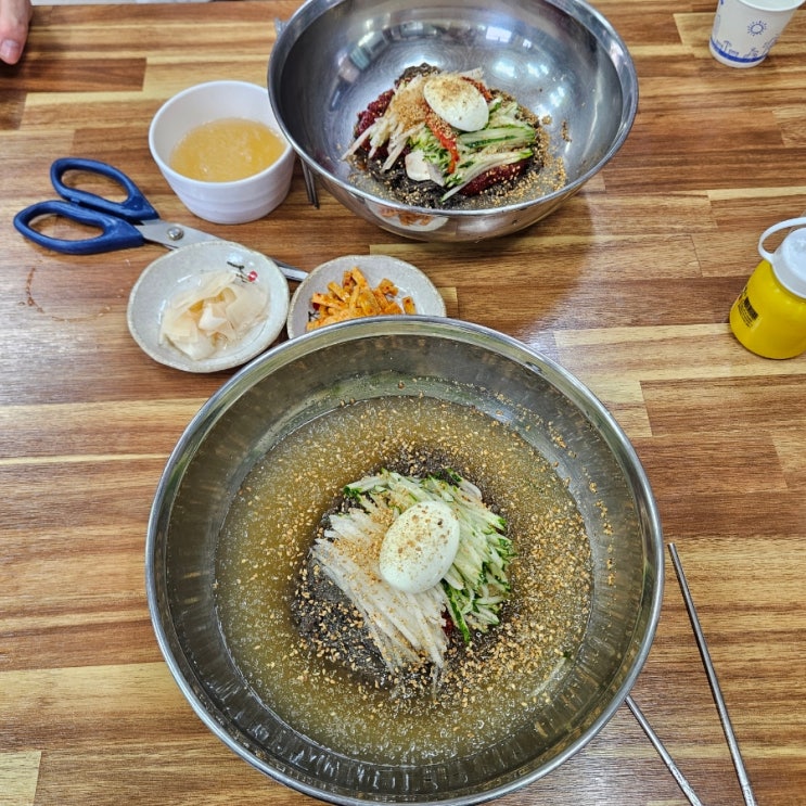  거제 학동몽돌해수욕장 맛집 아라가야냉면 내돈내산 후기