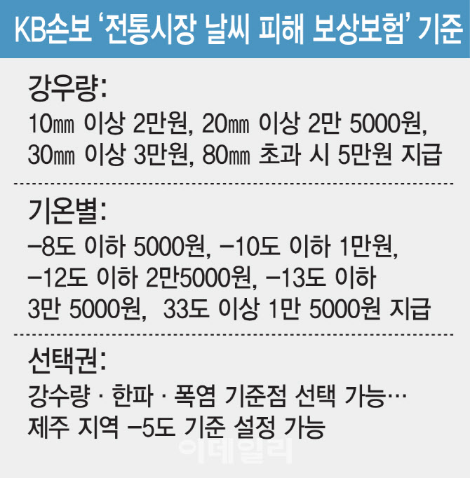 KB손보, 전통시장 날씨보험 국내 최초 출시…폭염·폭우 피해 보상