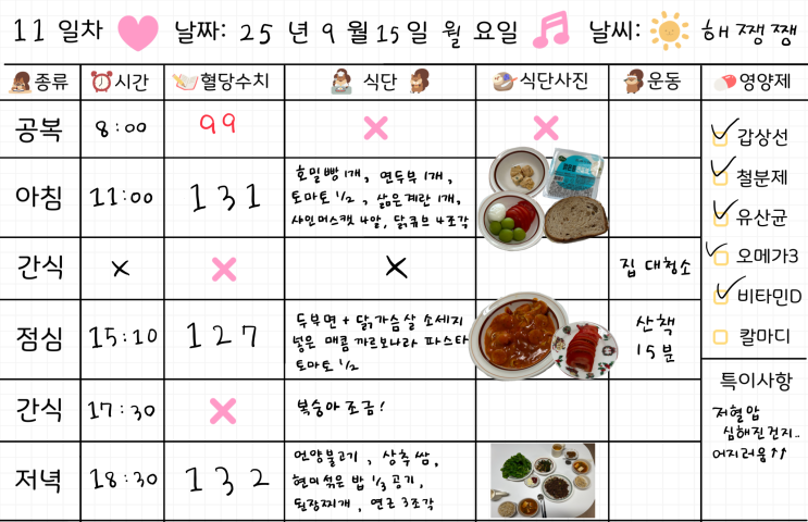 임신 30주차 | 임당식단 11일차 & 혈당체크 | 매운 까르보나라 파스타, 언양불고기