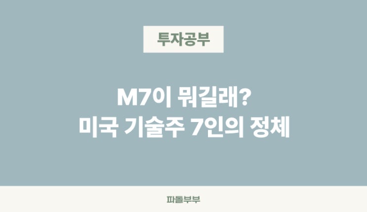  미국 해외 주식 M7란? 매그니피센트7 뜻 종목 기업 티커