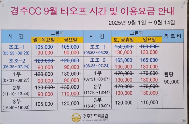  인생 64번째 필드 플레이 경주CC 2025.09.08 3부