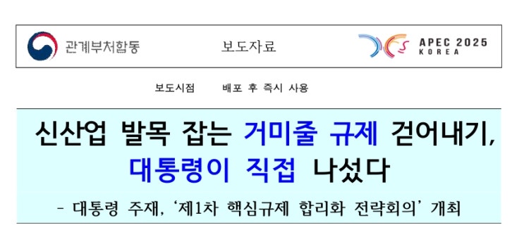 신산업을 가로막는 규제를 걷어내다! (<b>핵심규제 합리화</b>... 