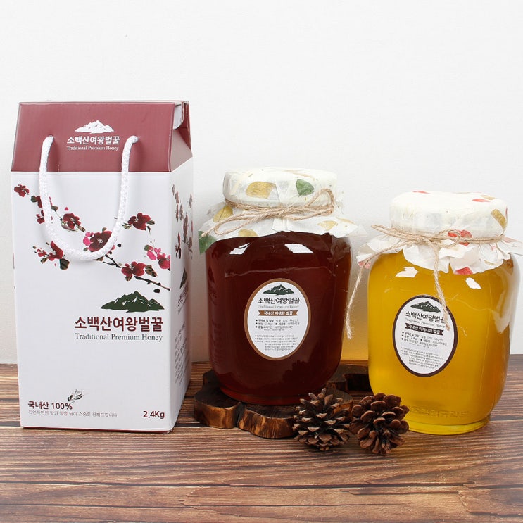  진짜 꿀을 찾고 계셨나요? 소백산 천연 여왕 벌꿀 2.4kg 선물세트