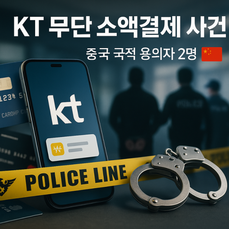<b>KT</b> 무단 <b>소액결제</b> 사건, 용의자 중국 국적 남성 2명 체포