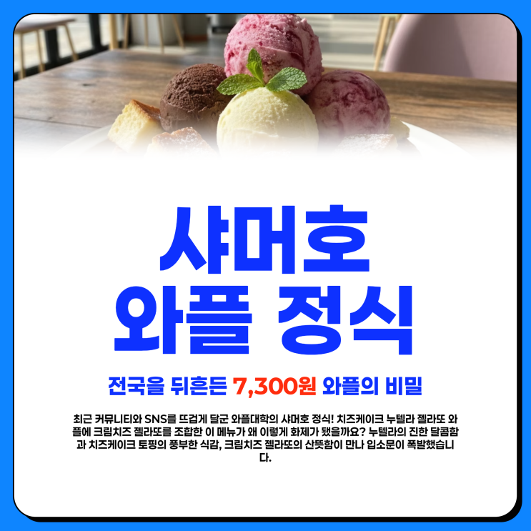  샤머호 와플 정식 열풍 논란, 와플대학 인기 메뉴 직접 먹어본 후기