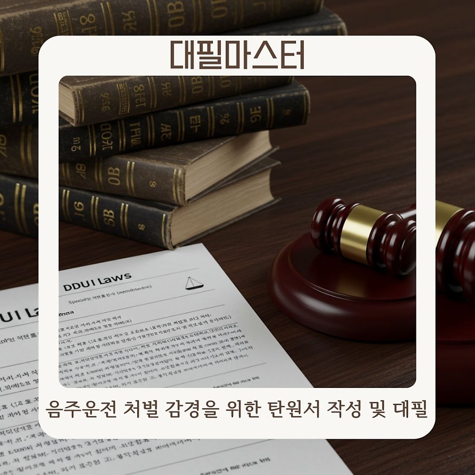 음주운전 처벌 감경을 위한 탄원서 작성 및 대필가능한 곳