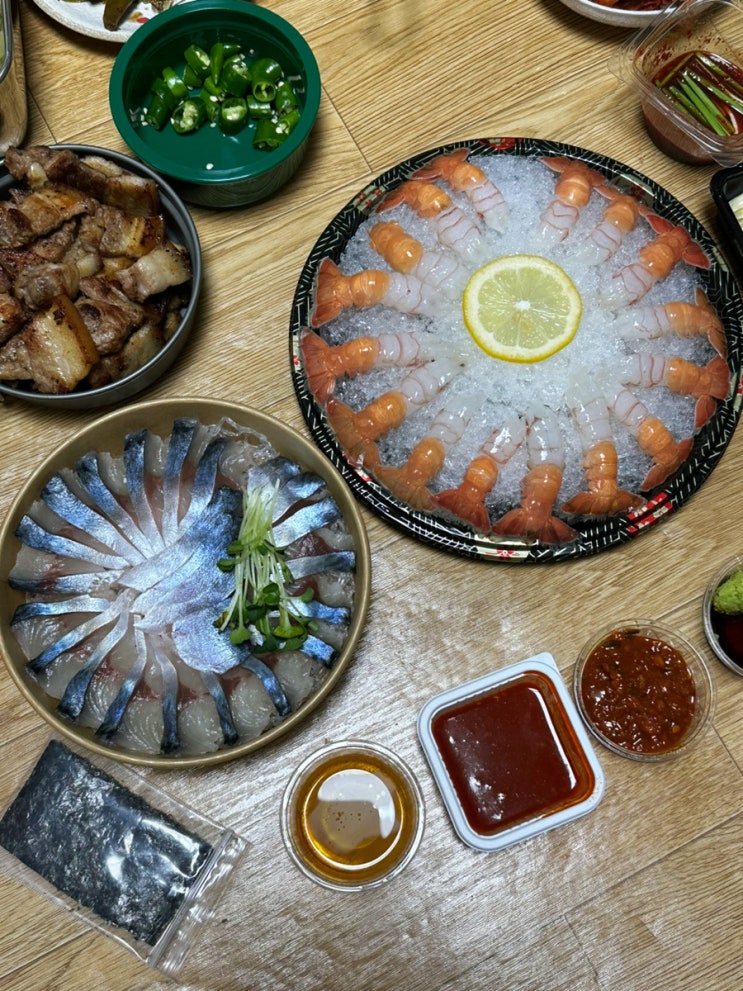  제주 구좌/월정리맛집 포장 여기고씨네 고등어회 딱새우회