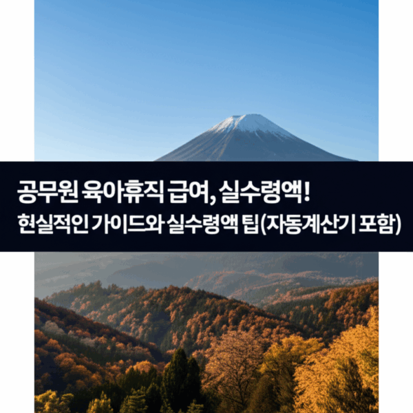 공무원 육아휴직 급여, 실수령액! 현실적인 가이드와 실수령액 팁(자동계산기 포함)