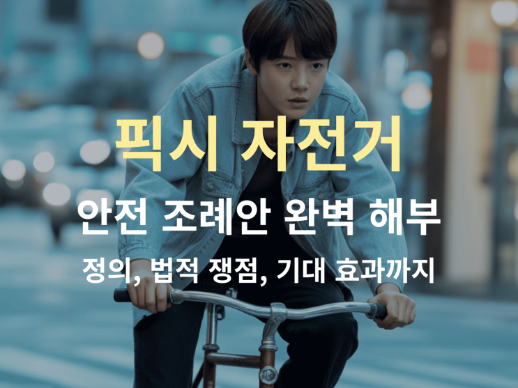  픽시 자전거 안전 조례안 완벽 해부: 정의, 법적 쟁점, 기대 효과까지