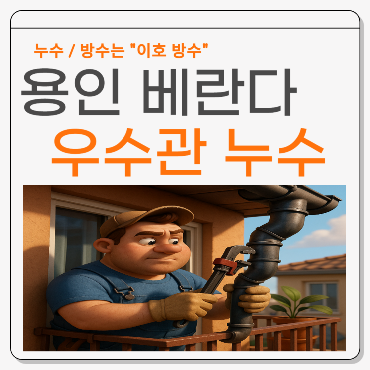  용인 베란다 누수 우수관, 생활하수관, 공용배관 방수공사 잘하는 업체 추천