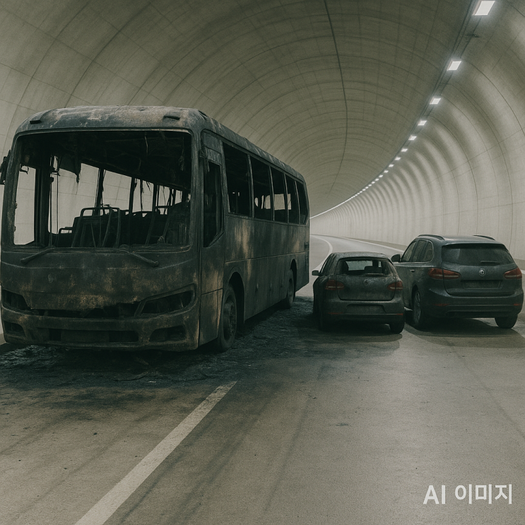 용인 <b>영동고속도로</b> 마성<b>터널</b> 버스 <b>화재</b>, 사망자 없이 부상만... 